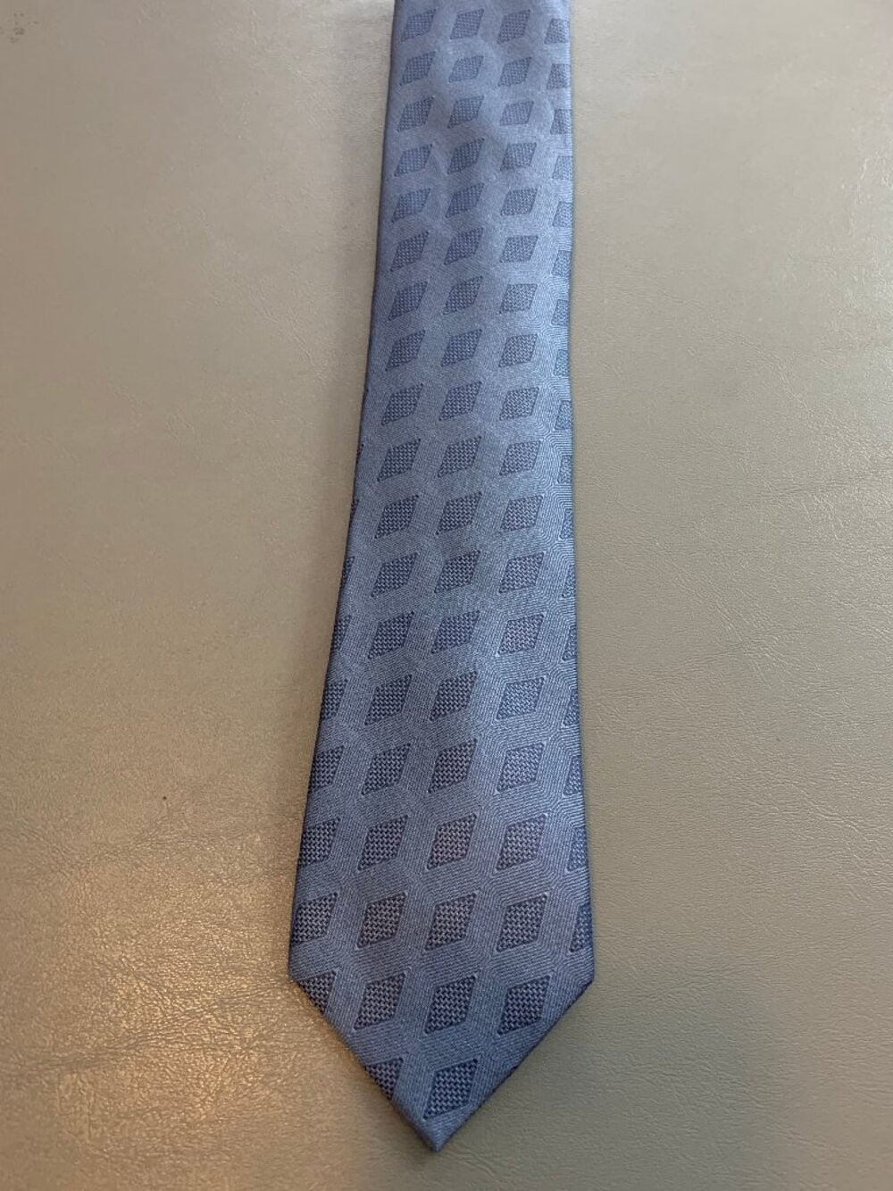 Calvin Klein Men's 100% Silk 3'' Neck Tie, Slate Blue Gray Diamond, One Size